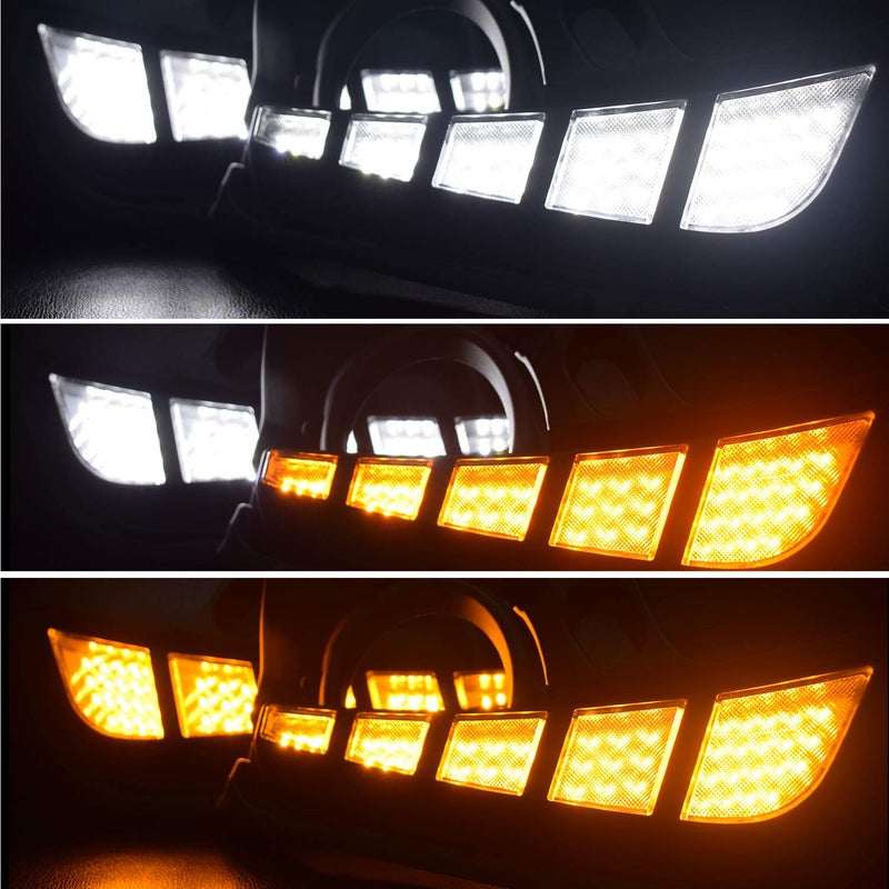 GEEGEETOP Switchback White/Amber LED Front Fog Daytime Sequential Running Lamp Flash LED Turn Signal Feature Fit For 2017 2018 2019 Toyota Highlander - Image 5